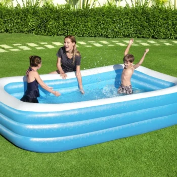 Vrtni Bazen Za Djecu 6+ Napuhavanje 3 Prstena 305x183x56cm Bestway + Krpa Za Popravak 4