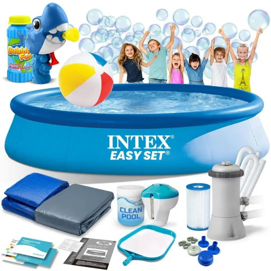 Vrtni Ekspanzijski Bazen 396 X 84 Cm 15 U 1 Intex 28142 + Stroj Za Mjehuriće Besplatno 1