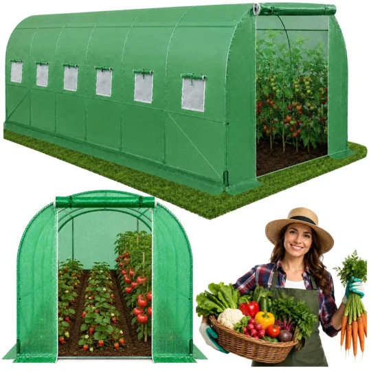 Vrtni Folijski Tunel Za Povrće Pro, 8 × 3 × 2 M, 24 M² 1