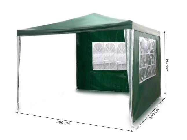 Vrtni Paviljon Plonos 3 × 3 M S 2 Zida Zeleni 2