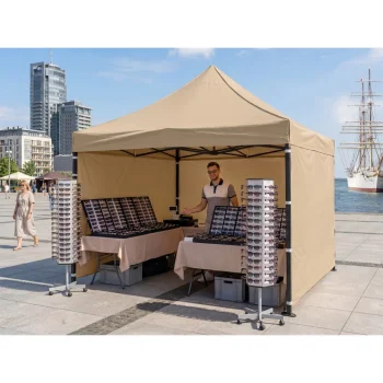 Vrtni Paviljon Plonos 3 × 3 M S 3 Zida, Bež 12