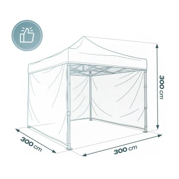 Vrtni Paviljon Plonos 3 × 3 M S 3 Zida, Bež 14