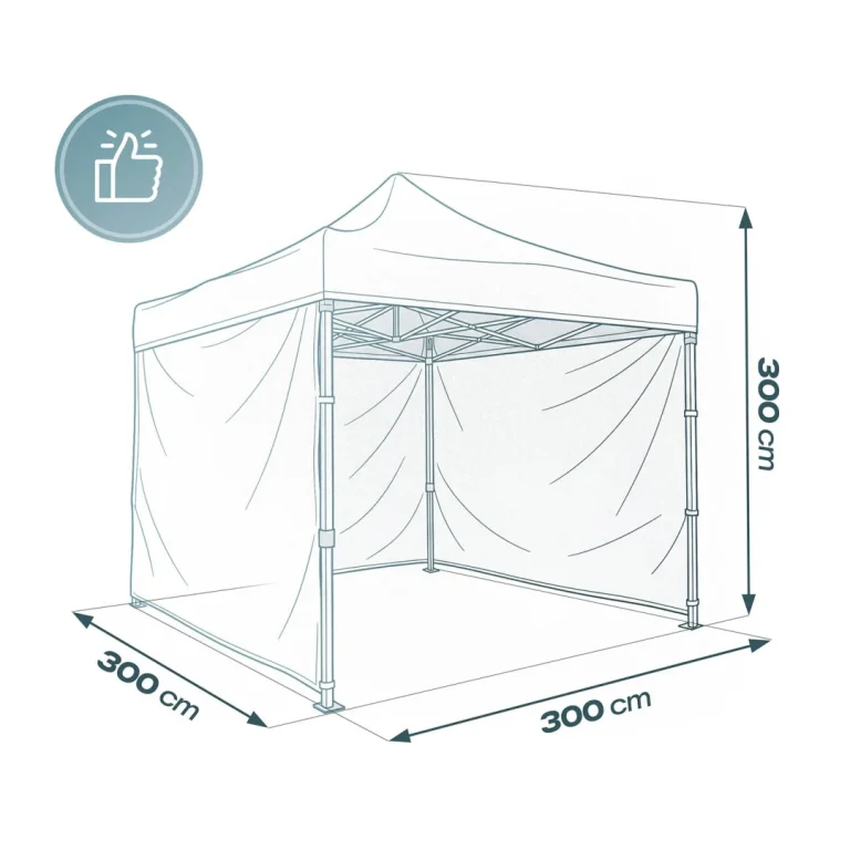 Vrtni Paviljon Plonos 3 × 3 M S 3 Zida, Crni 13