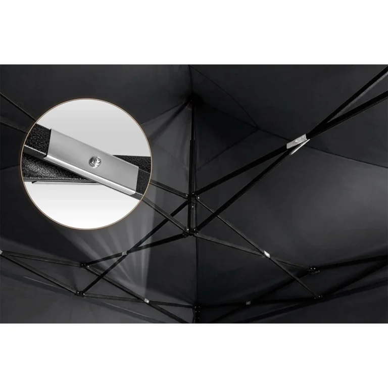 Vrtni Paviljon Plonos 3 × 3 M S 3 Zida, Crni 8