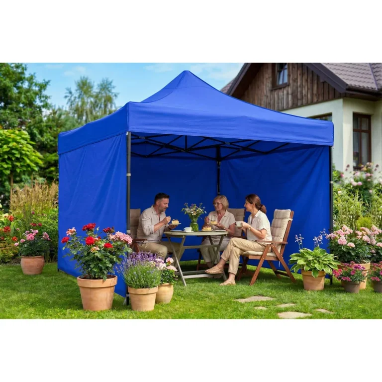 Vrtni Paviljon Plonos 3 × 3 M S 3 Zida, Plavi 3