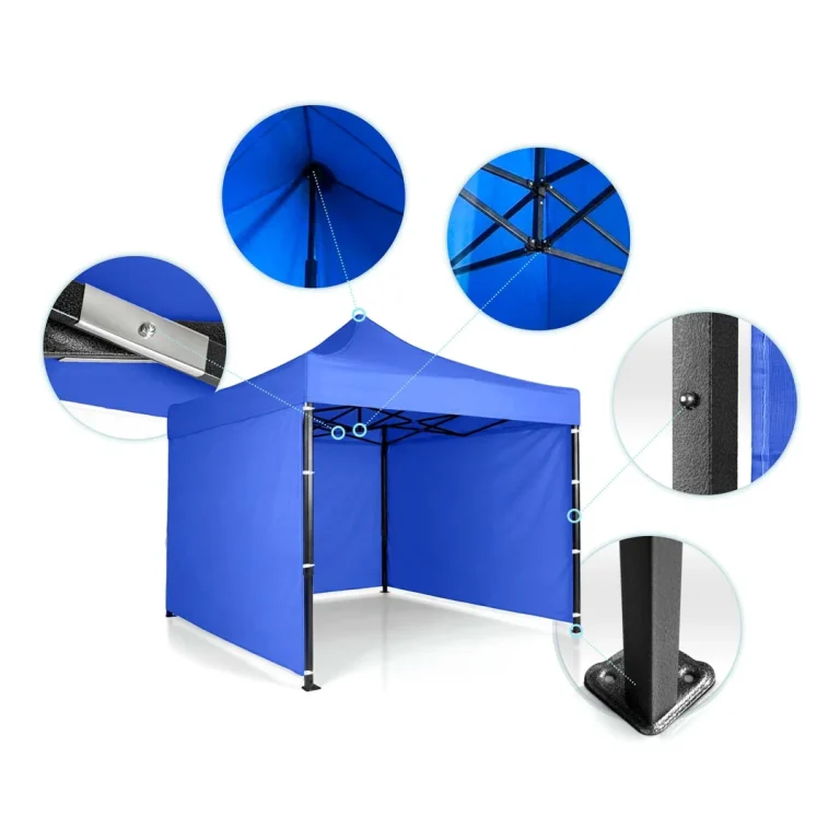 Vrtni Paviljon Plonos 3 × 3 M S 3 Zida, Plavi 6