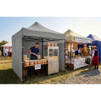 Vrtni Paviljon Plonos 3 × 3 M S 3 Zida, Sivi 12