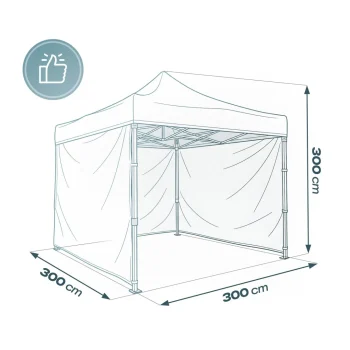 Vrtni Paviljon Plonos 3 × 3 M S 3 Zida, Sivi 13