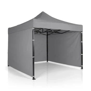 Vrtni Paviljon Plonos 3 × 3 M S 3 Zida, Sivi 2
