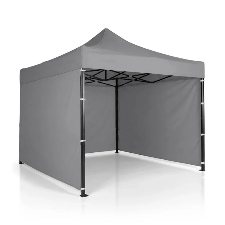 Vrtni Paviljon Plonos 3 × 3 M S 3 Zida, Sivi 2