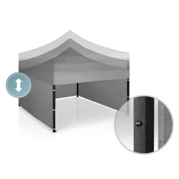 Vrtni Paviljon Plonos 3 × 3 M S 3 Zida, Sivi 9