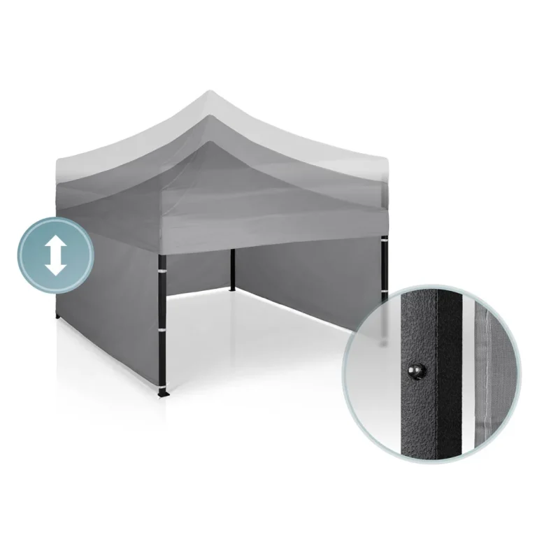 Vrtni Paviljon Plonos 3 × 3 M S 3 Zida, Sivi 9