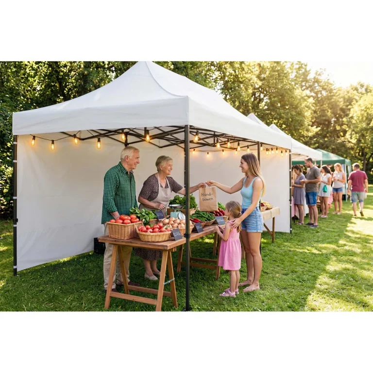 Vrtni Paviljon Plonos 3 × 6 M S 3 Zida, Bijeli 13
