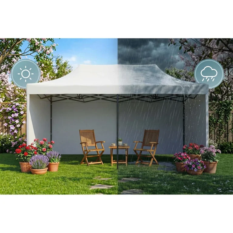 Vrtni Paviljon Plonos 3 × 6 M S 3 Zida, Bijeli 3