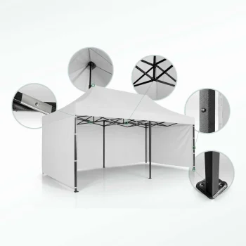 Vrtni Paviljon Plonos 3 × 6 M S 3 Zida, Bijeli 6