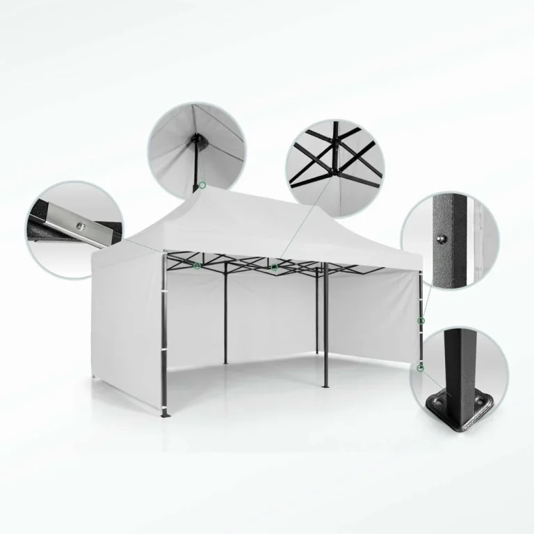 Vrtni Paviljon Plonos 3 × 6 M S 3 Zida, Bijeli 6