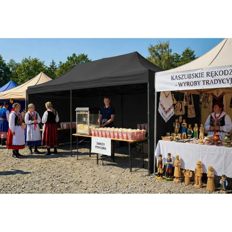 Vrtni Paviljon Plonos 3 × 6 M S 3 Zida, Crni 13
