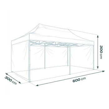 Vrtni Paviljon Plonos 3 × 6 M S 3 Zida, Crni 14