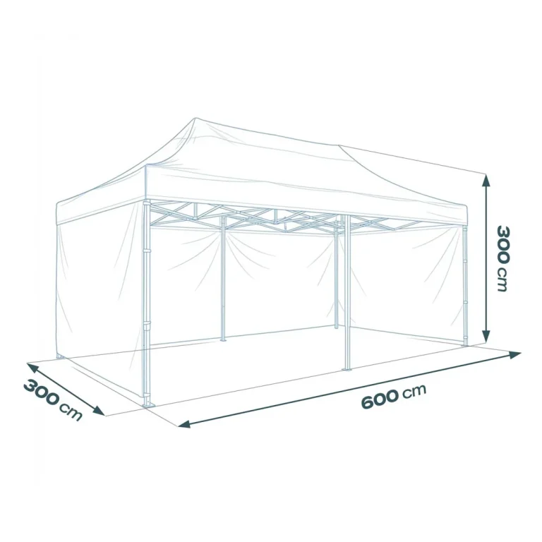 Vrtni Paviljon Plonos 3 × 6 M S 3 Zida, Crni 14