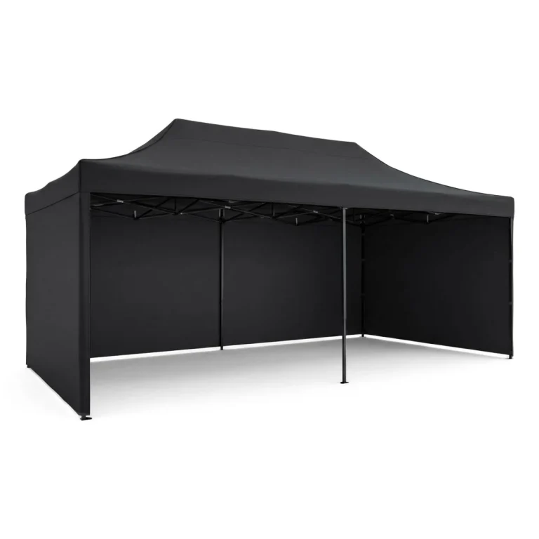 Vrtni Paviljon Plonos 3 × 6 M S 3 Zida, Crni 2
