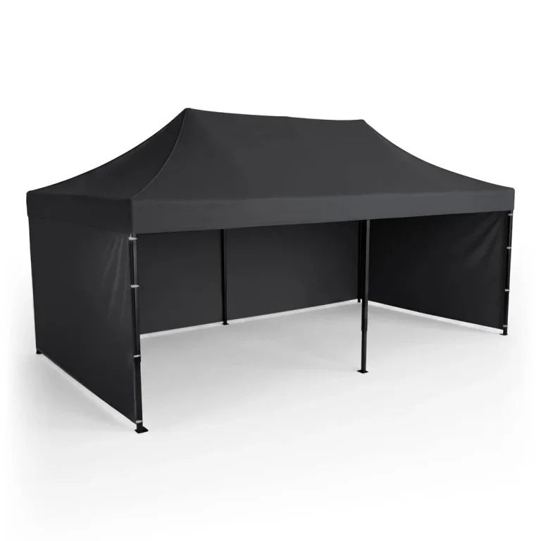 Vrtni Paviljon Plonos 3 × 6 M S 3 Zida, Crni 4