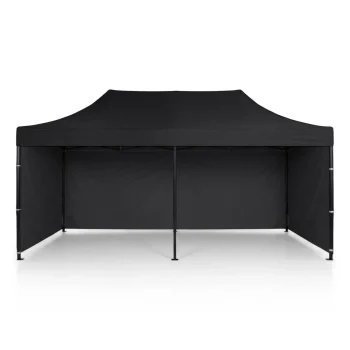 Vrtni Paviljon Plonos 3 × 6 M S 3 Zida, Crni 5