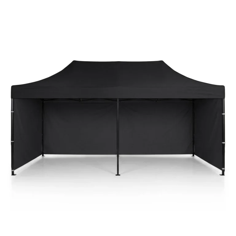 Vrtni Paviljon Plonos 3 × 6 M S 3 Zida, Crni 5