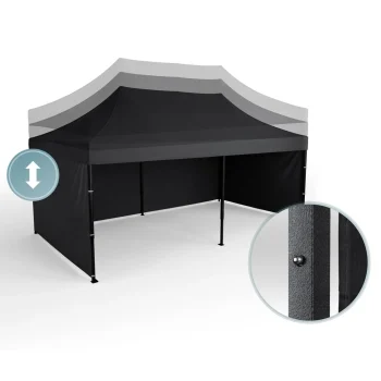 Vrtni Paviljon Plonos 3 × 6 M S 3 Zida, Crni 9