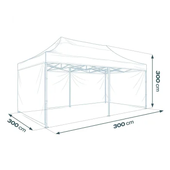 Vrtni Paviljon Plonos 3 × 6 M S 3 Zida, Zeleni 14