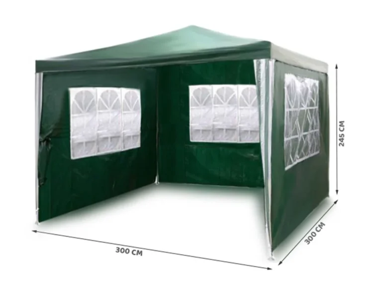 Vrtni Paviljon S 3 Stijenke, 3 × 3 M, Zeleni, Plonos 2
