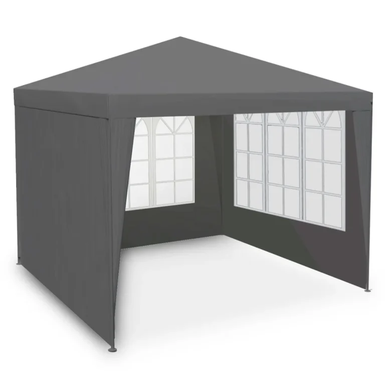Vrtni Paviljon S 4 Stijenke, 3 × 3 M, Sivi, Plonos 1