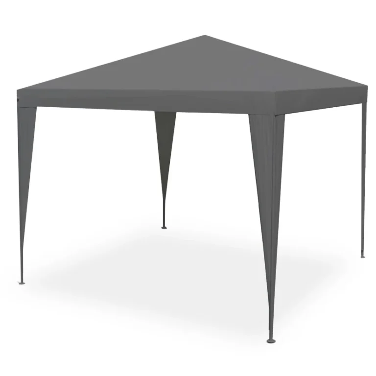 Vrtni Paviljon S 4 Stijenke, 3 × 3 M, Sivi, Plonos 3
