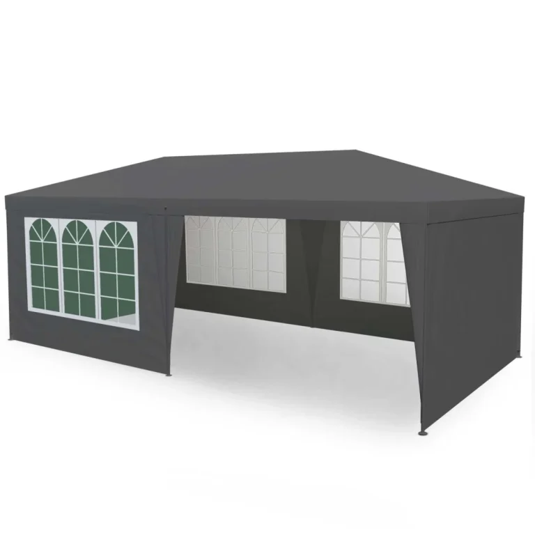 Vrtni Paviljon S 4 Stijenke, 3 × 6 M, Sivi, Plonos 1