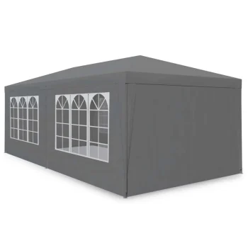 Vrtni Paviljon S 4 Stijenke, 3 × 6 M, Sivi, Plonos 2