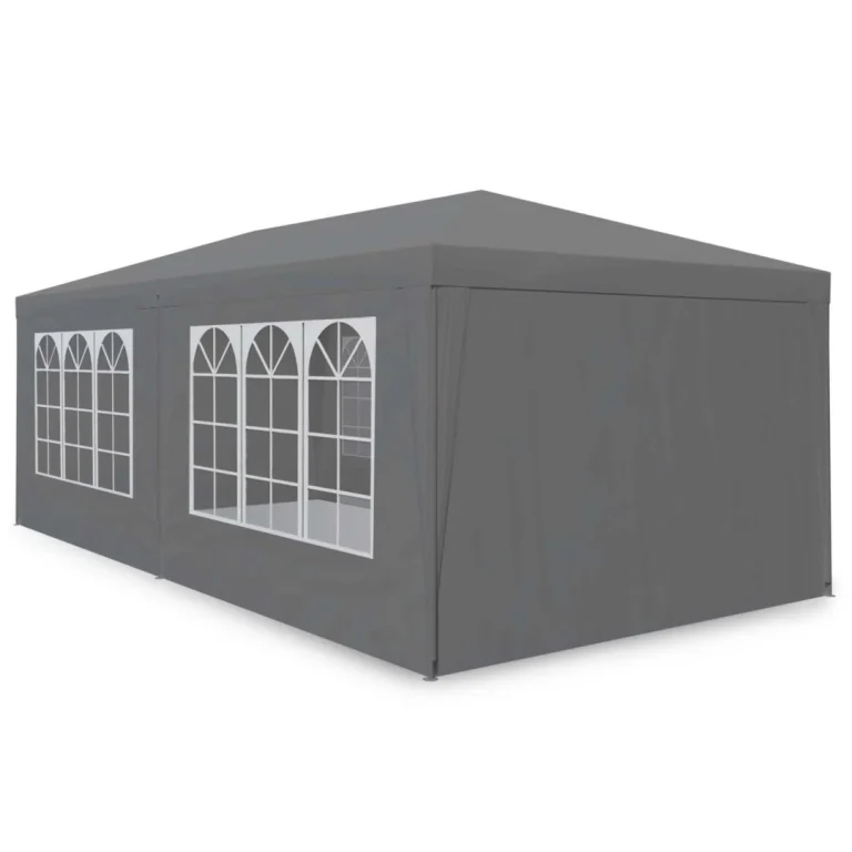 Vrtni Paviljon S 4 Stijenke, 3 × 6 M, Sivi, Plonos 2