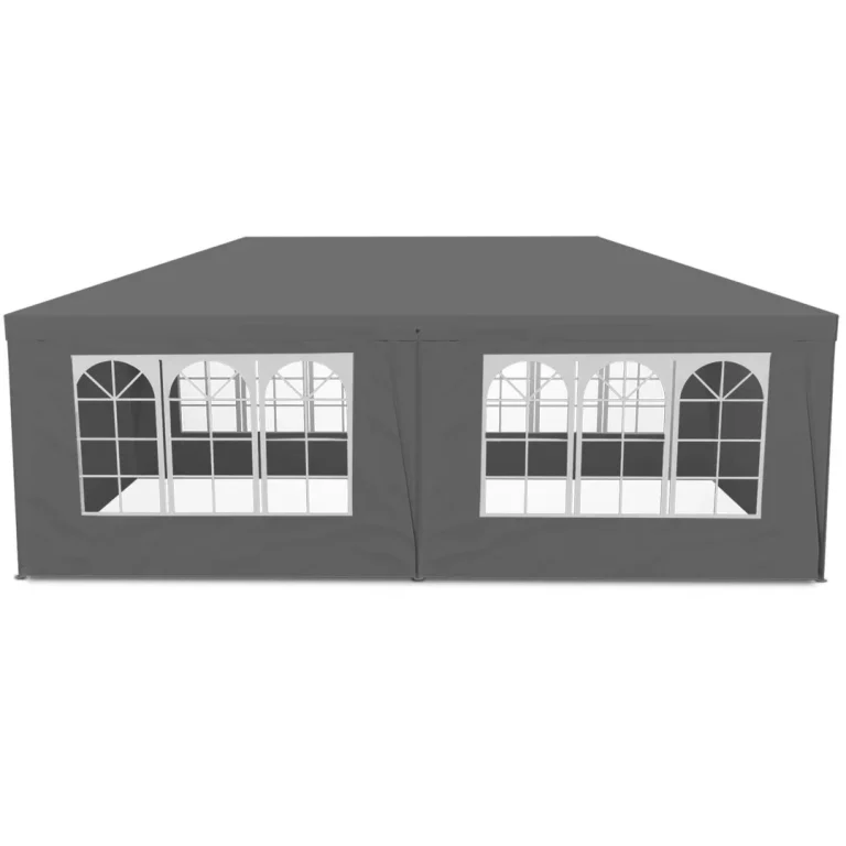 Vrtni Paviljon S 4 Stijenke, 3 × 6 M, Sivi, Plonos 3