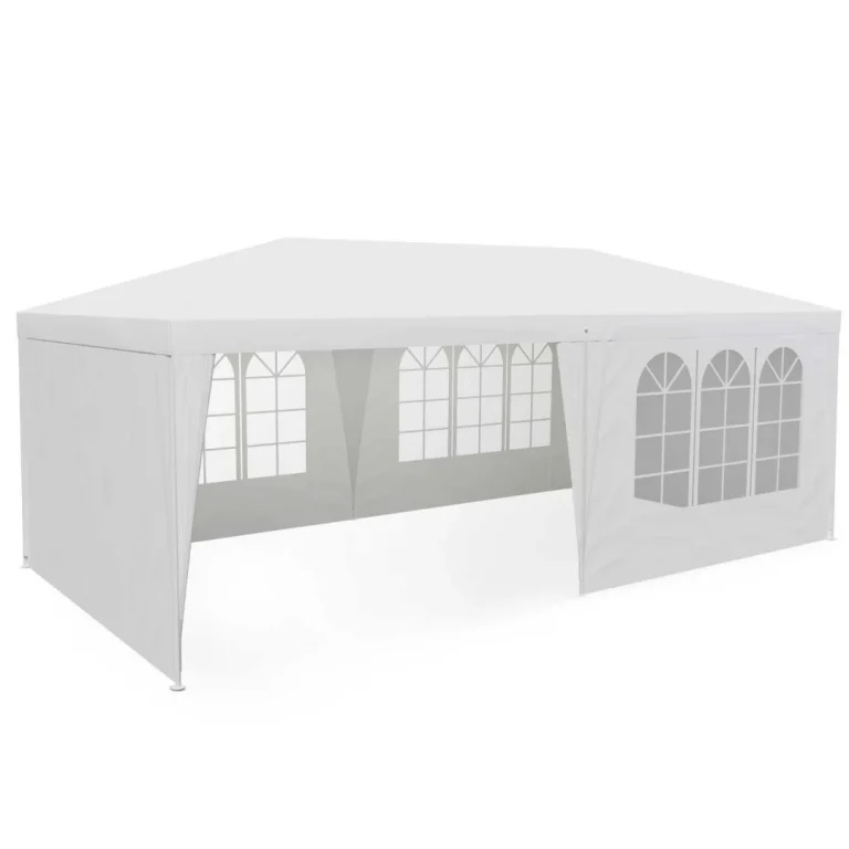 Vrtni Paviljon Sa 6 Stijenki, 3 × 6 M, Bijeli, Plonos 1