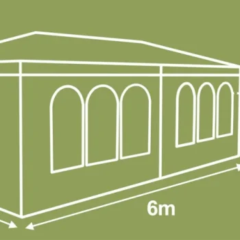 Vrtni Paviljon Sa 6 Stijenki, 3 × 6 M, Bijeli, Plonos 3
