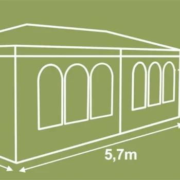 Vrtni Paviljon Sa 6 Stijenki, 3 × 6 M, Zeleni, Plonos 3