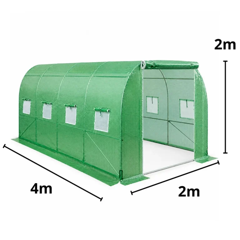 Vrtni Staklenik Od Folije Za Povrće S Prozorima, Zeleni Uv, 4,5x2x2 M, 9m² 5