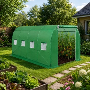 Vrtni Staklenik Od Folije Za Povrće S Prozorima, Zeleni Uv, 4,5x2x2 M, 9m² 6