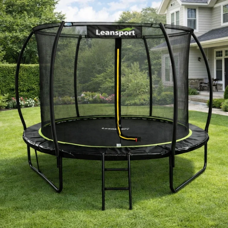 Vrtni Trampolin Lean S Unutarnjom Mrežom Crno Zeleni 252 Cm 8 Stopa 2