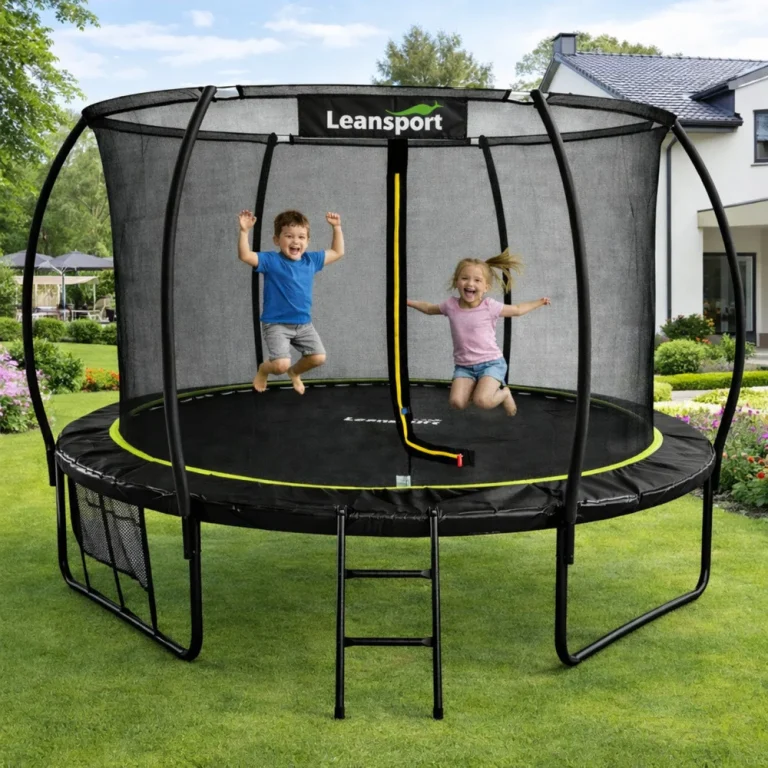 Vrtni Trampolin Lean S Unutarnjom Mrežom Crno Zeleni 252 Cm 8 Stopa 3