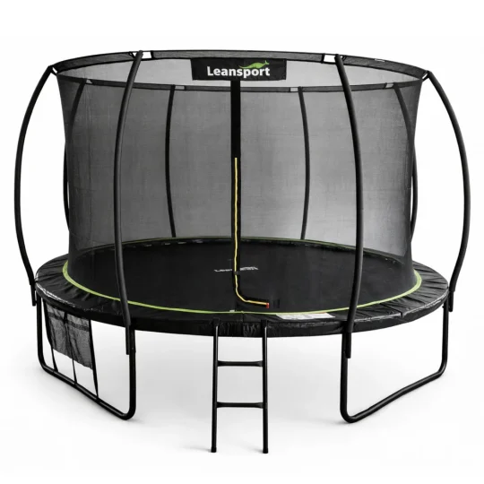 Vrtni Trampolin Lean S Unutarnjom Mrežom Crno Zeleni 366 Cm 3,6 M 1