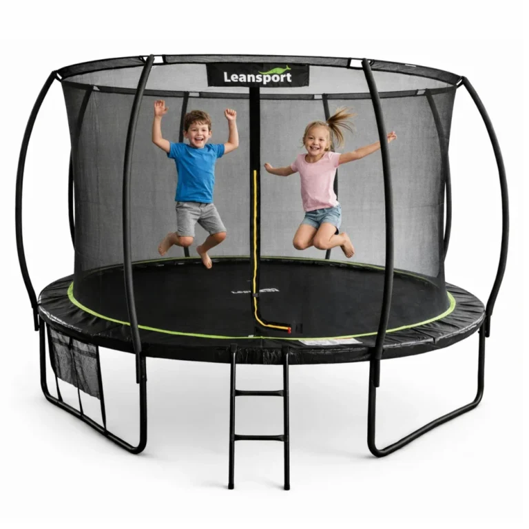 Vrtni Trampolin Lean S Unutarnjom Mrežom Crno Zeleni 366 Cm 3,6 M 2