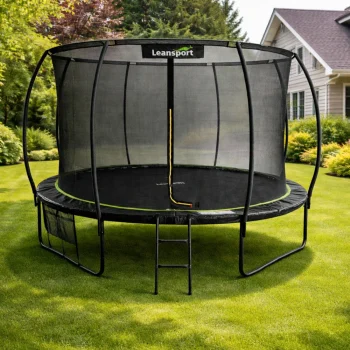 Vrtni Trampolin Lean S Unutarnjom Mrežom Crno Zeleni 427 Cm 14 Stopa 3