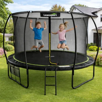 Vrtni Trampolin Lean S Unutarnjom Mrežom Crno Zeleni 427 Cm 14 Stopa 4
