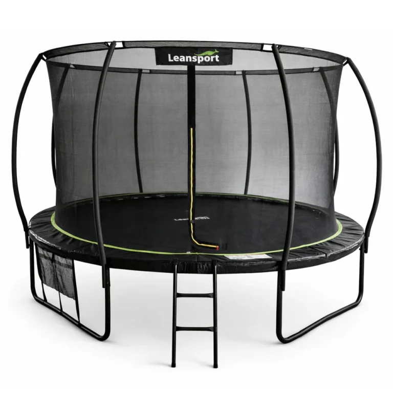 Vrtni Trampolin Lean S Unutarnjom Mrežom Crno Zeleni 487 Cm 16 Stopa 1