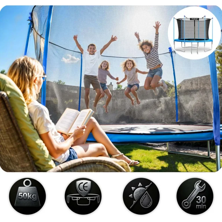 Vrtni Trampolin Neo Sport 183 Cm, 6 Ft, Unutarnja Mreža I Ljestve 8