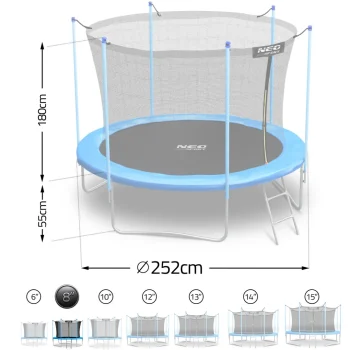 Vrtni Trampolin Neo Sport 252 Cm, 8 Ft, Unutarnja Mreža I Ljestve 14